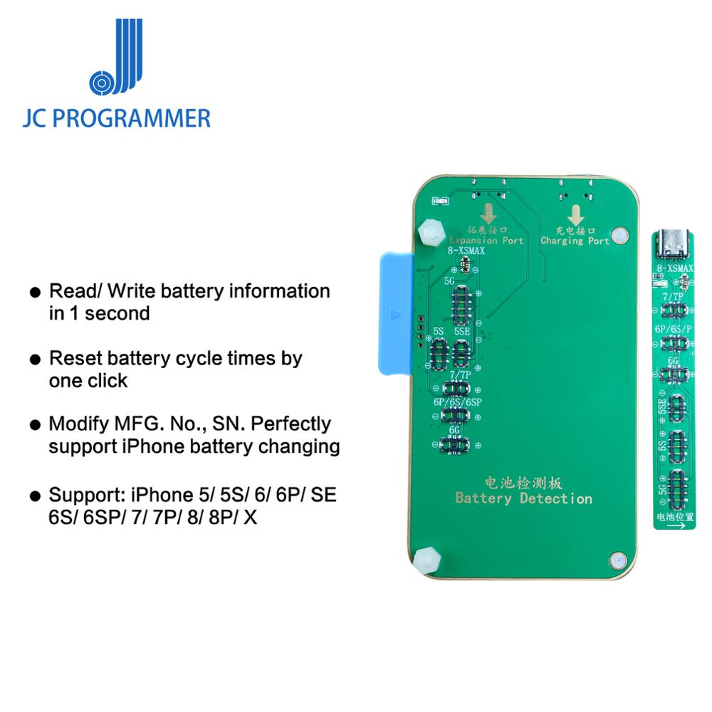 JC  Battery Information Detection Tool for iPhone 5/ 5S/ 6/ 6P/ SE/ 6S/ 6SP/ 7/ 7P/ 8/ 8P/ X  Read/Write Battery information