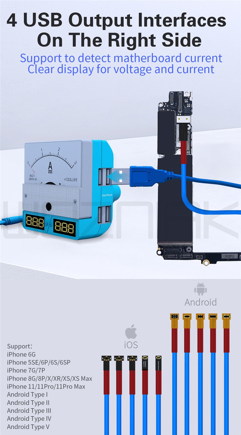 JC Aixun Epower-Ep01 Intelligent Maintenance Power Meter for iOS and Android Support Android / Lighting cable Current regulator